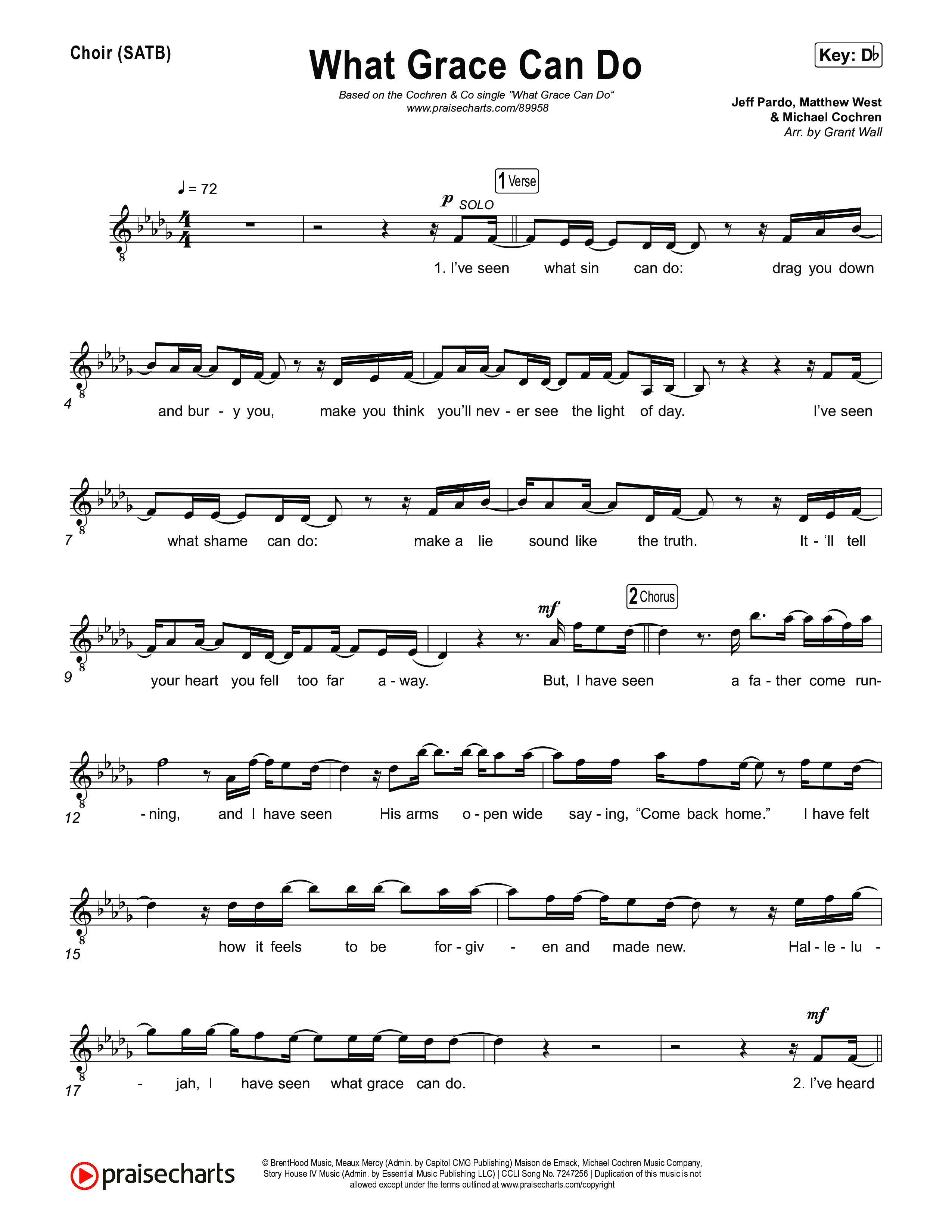 What Grace Can Do Choir Sheet (SATB) (Cochren & Co)