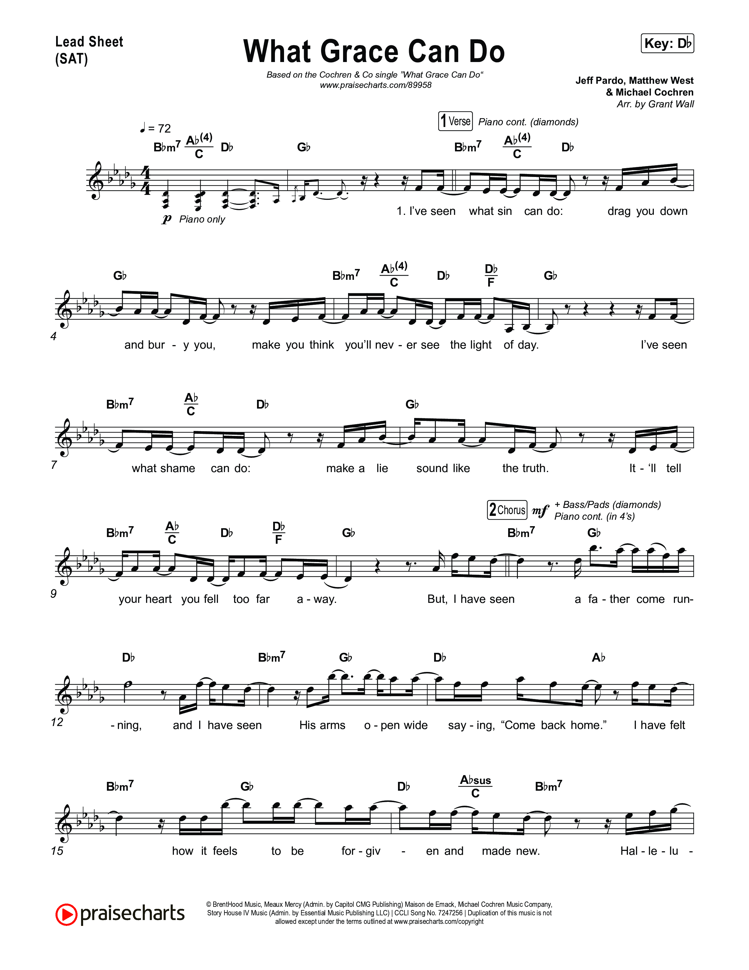 What Grace Can Do Lead Sheet (SAT) (Cochren & Co)