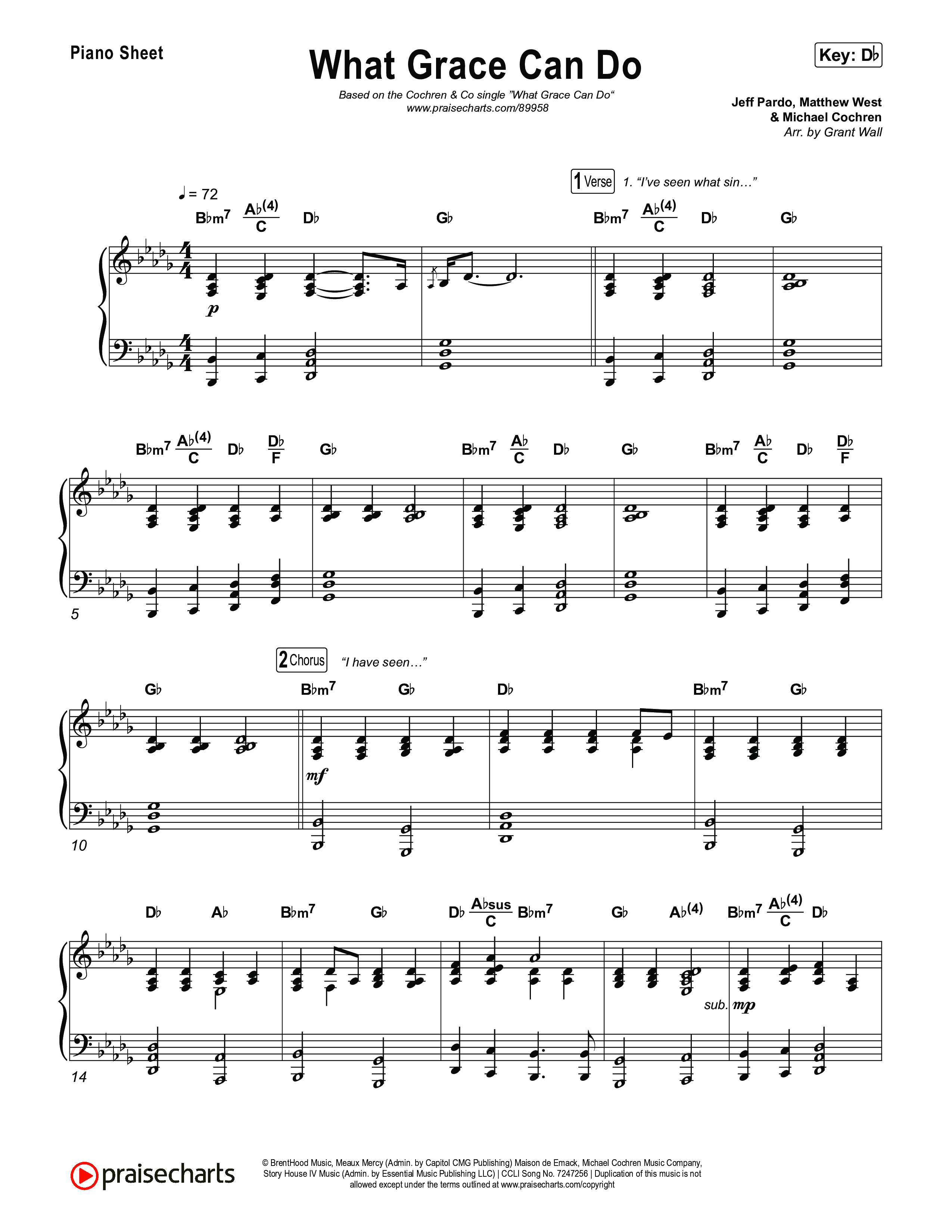 What Grace Can Do Piano Sheet (Cochren & Co)