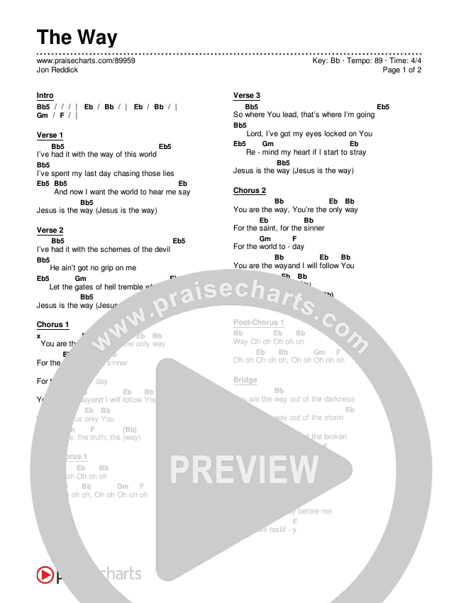 The Way Chords & Lyrics (Jon Reddick)