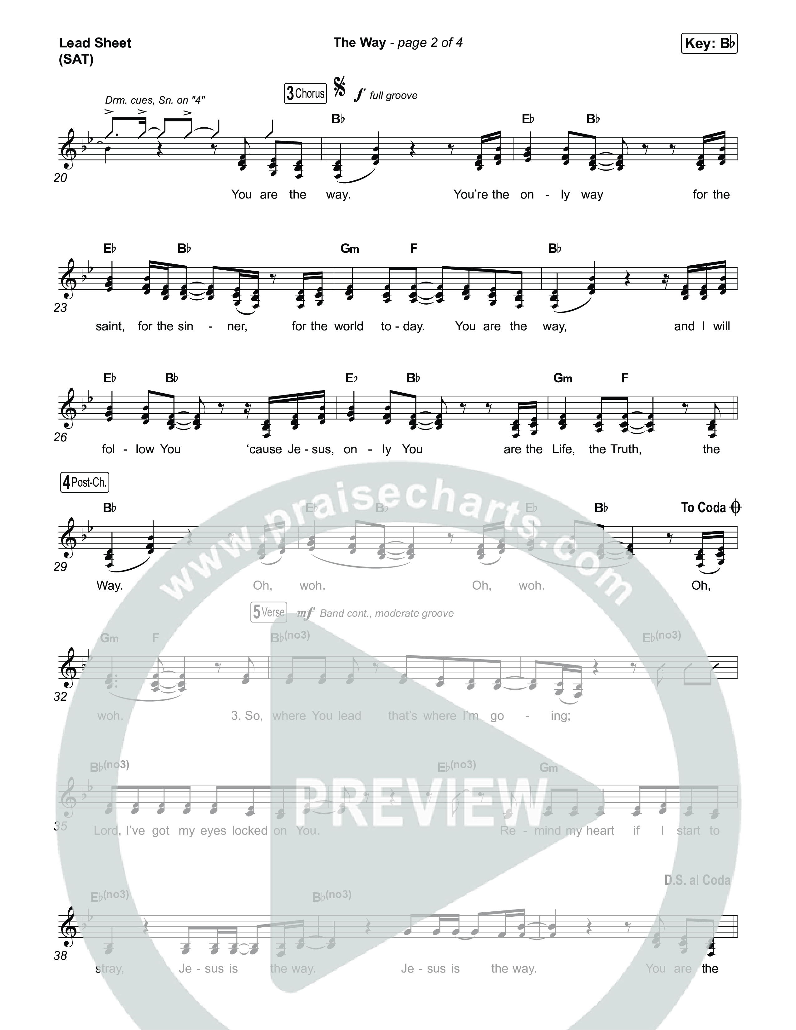 The Way Lead Sheet (SAT) (Jon Reddick)