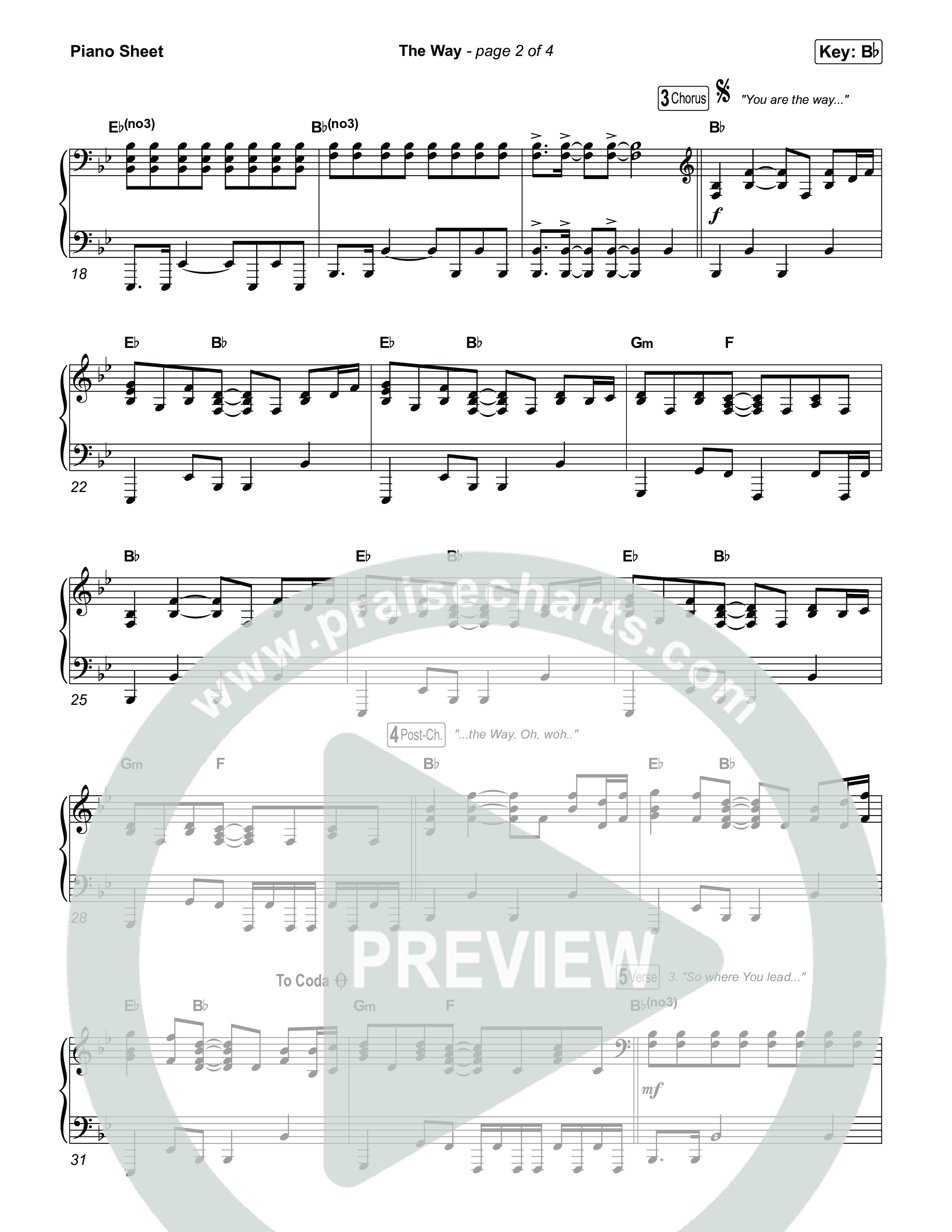 The Way Piano Sheet (Jon Reddick)