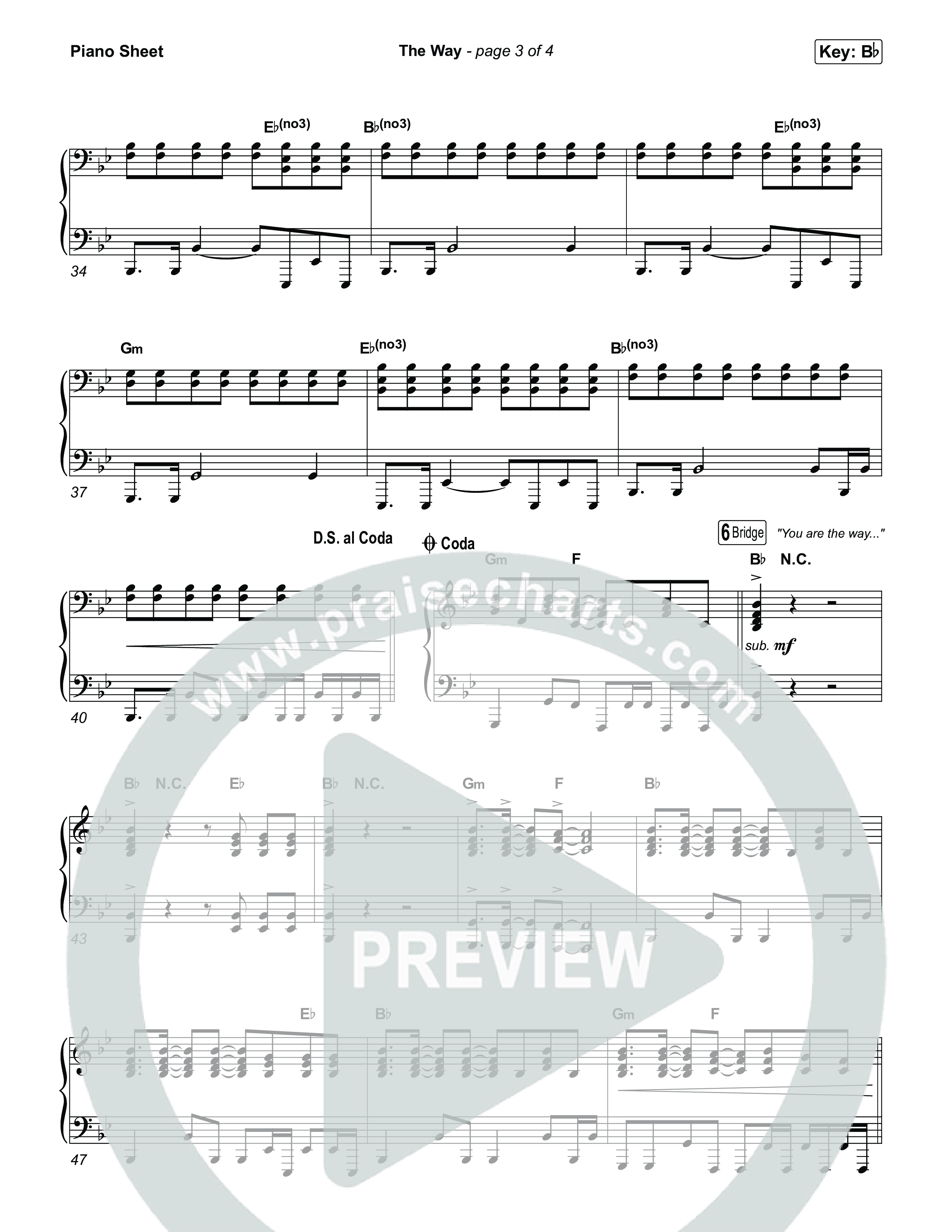 The Way Piano Sheet (Jon Reddick)