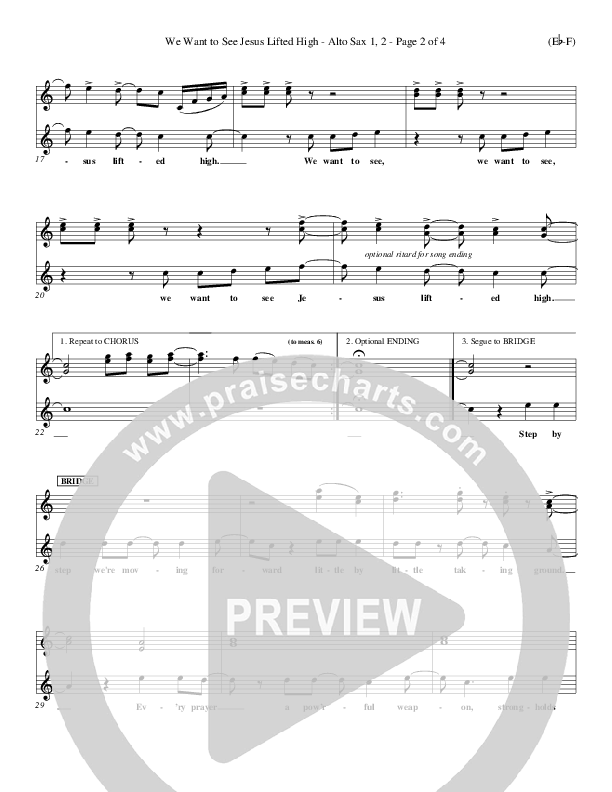 We Want To See Jesus Lifted High Alto Sax 1/2 (Doug Horley)