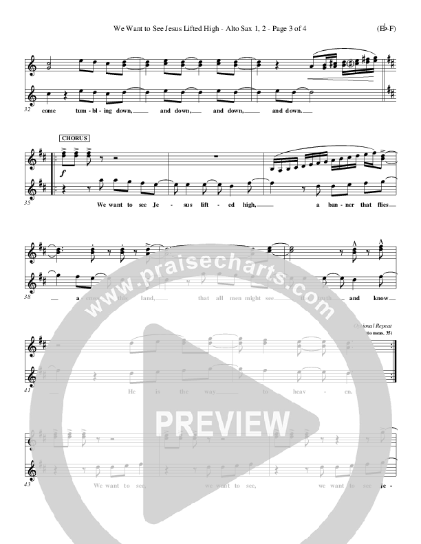 We Want To See Jesus Lifted High Alto Sax 1/2 (Doug Horley)