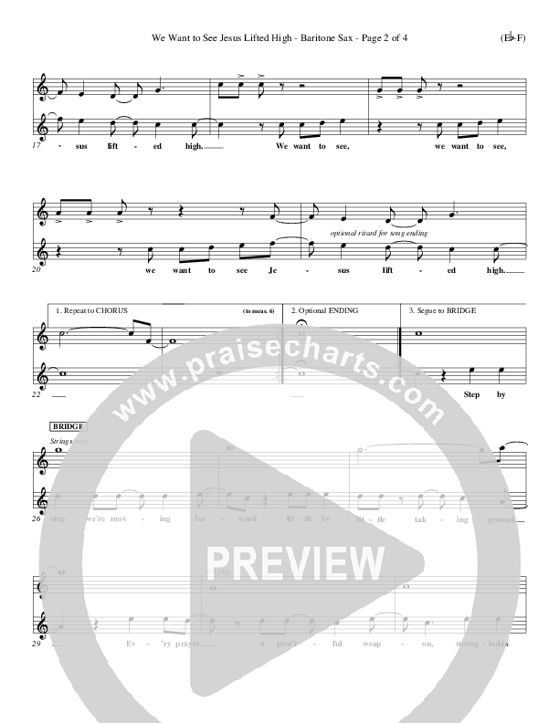 We Want To See Jesus Lifted High Bari Sax (Doug Horley)