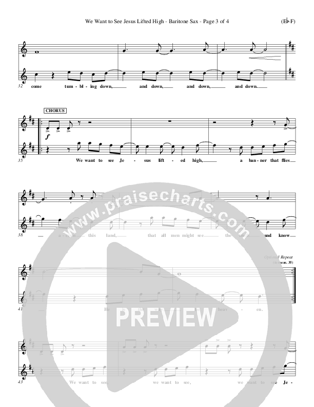 We Want To See Jesus Lifted High Bari Sax (Doug Horley)