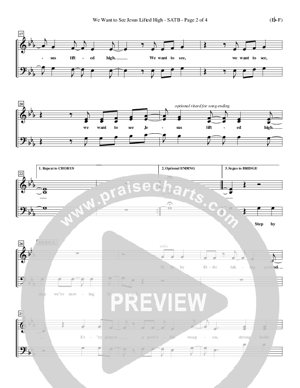 We Want To See Jesus Lifted High Choir Sheet (SATB) (Doug Horley)