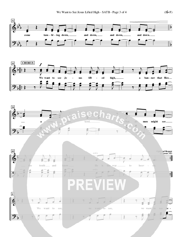 We Want To See Jesus Lifted High Choir Sheet (SATB) (Doug Horley)