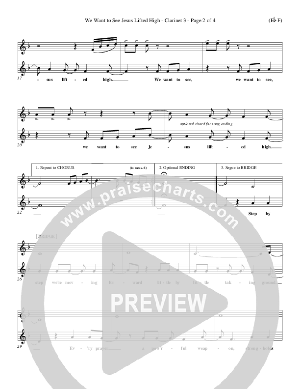 We Want To See Jesus Lifted High Clarinet 3 (Doug Horley)