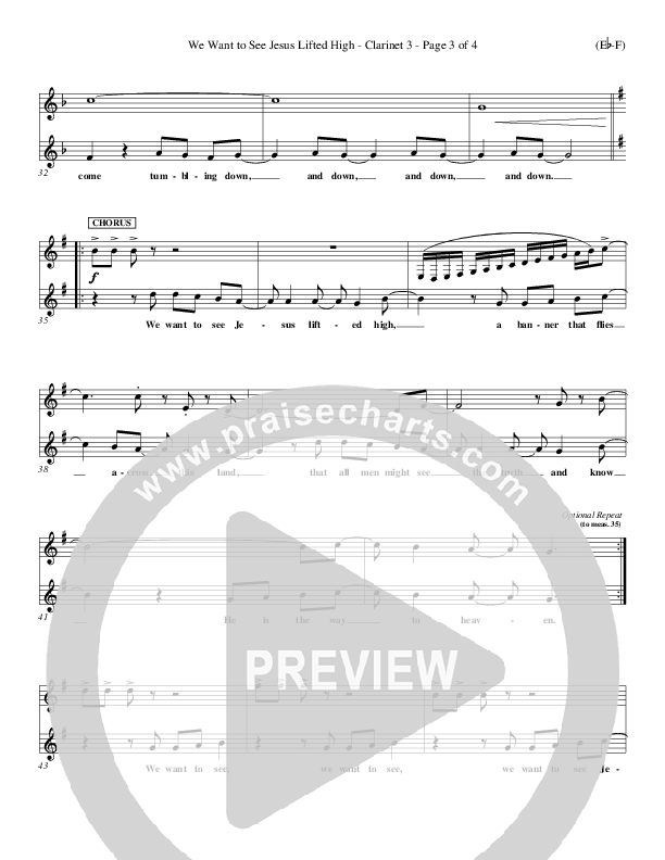 We Want To See Jesus Lifted High Clarinet 3 (Doug Horley)