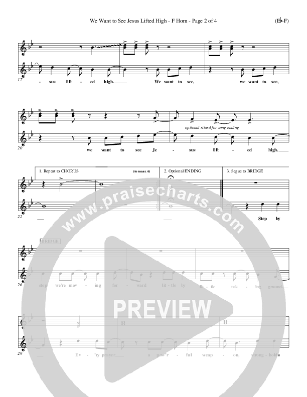 We Want To See Jesus Lifted High French Horn 1/2 (Doug Horley)