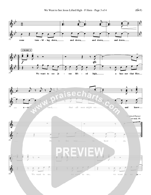 We Want To See Jesus Lifted High French Horn 1/2 (Doug Horley)