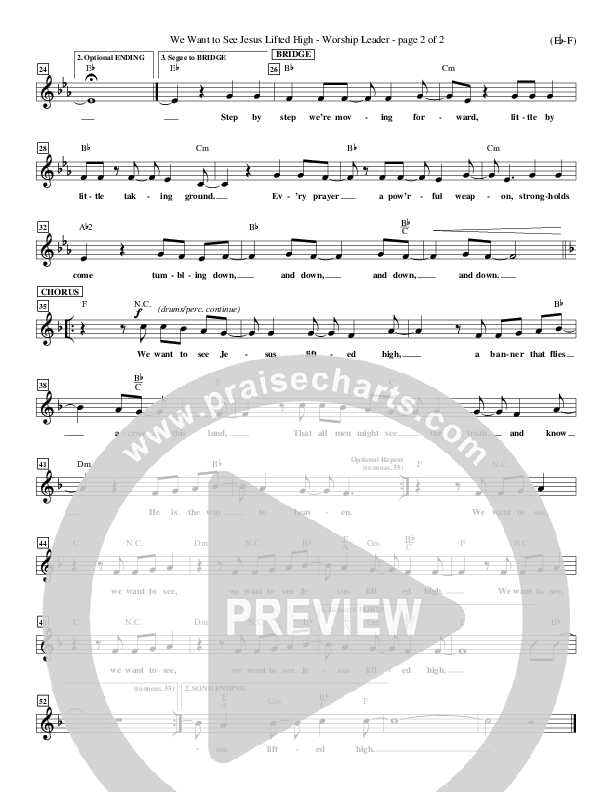 We Want To See Jesus Lifted High Lead Sheet (Doug Horley)