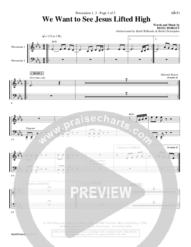 We Want To See Jesus Lifted High Percussion 1/2 (Doug Horley)