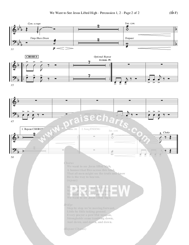 We Want To See Jesus Lifted High Percussion 1/2 (Doug Horley)