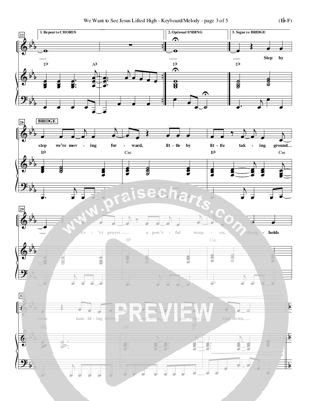 We Want To See Jesus Lifted High Piano/Vocal (Doug Horley)