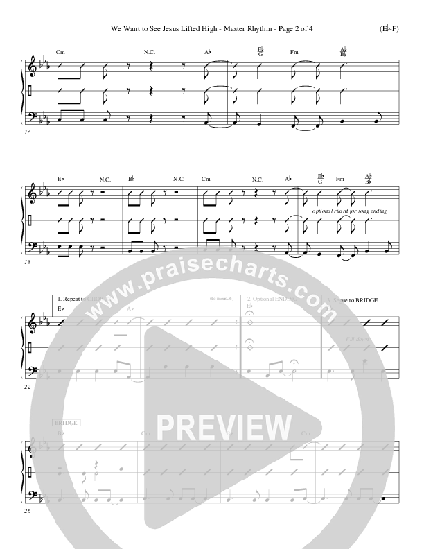 We Want To See Jesus Lifted High Rhythm Chart (Doug Horley)