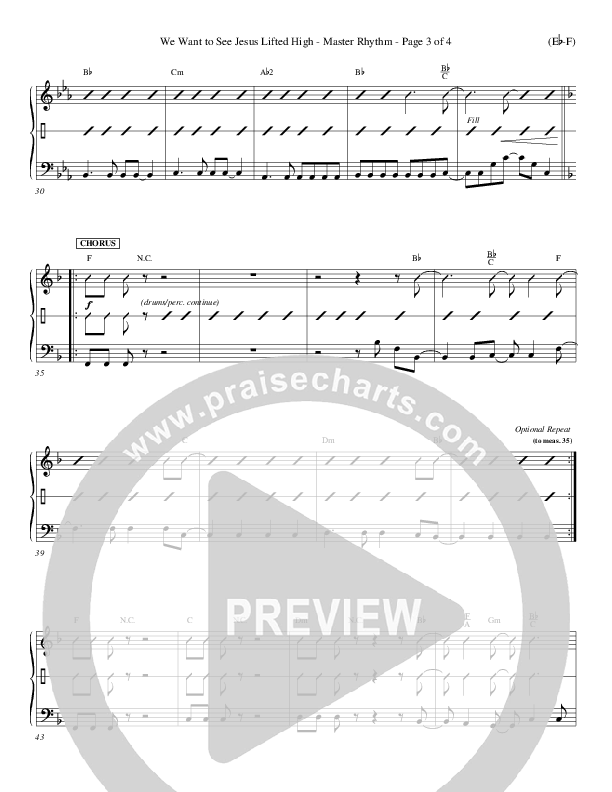 We Want To See Jesus Lifted High Rhythm Chart (Doug Horley)