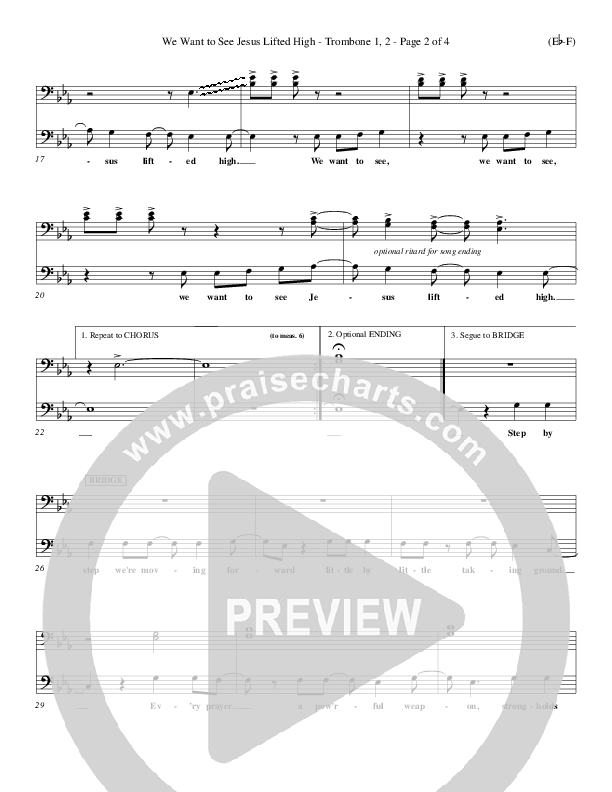 We Want To See Jesus Lifted High Trombone 1/2 (Doug Horley)