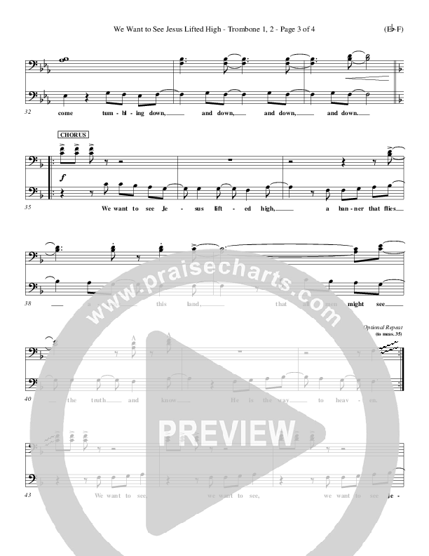 We Want To See Jesus Lifted High Trombone 1/2 (Doug Horley)