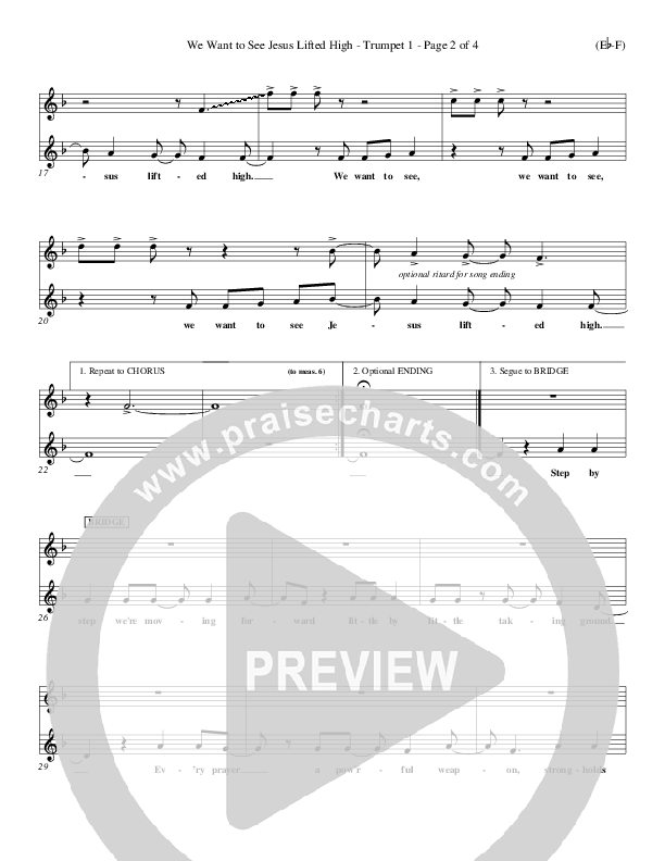 We Want To See Jesus Lifted High Trumpet 1 (Doug Horley)