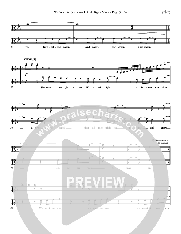 We Want To See Jesus Lifted High Viola (Doug Horley)