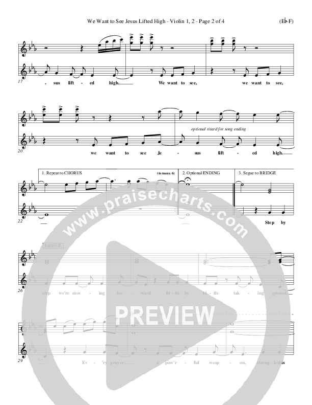 We Want To See Jesus Lifted High Violin 1/2 (Doug Horley)