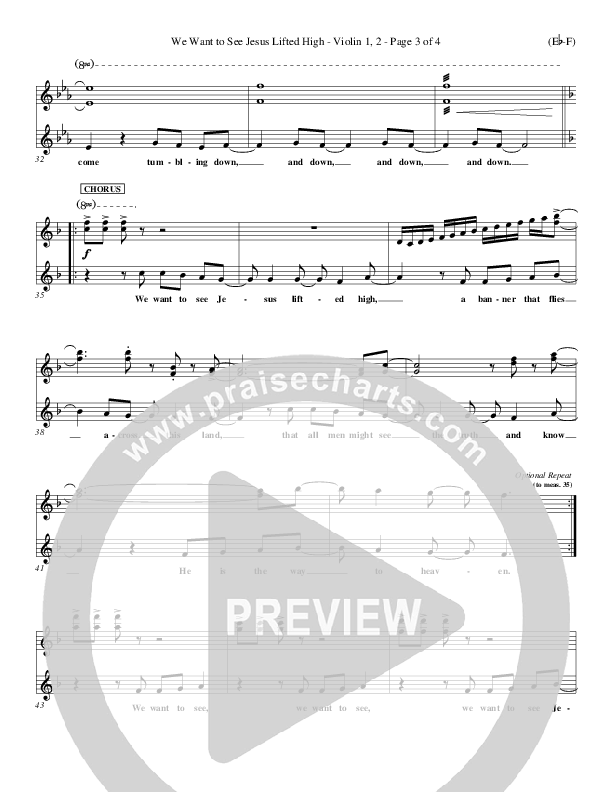 We Want To See Jesus Lifted High Violin 1/2 (Doug Horley)