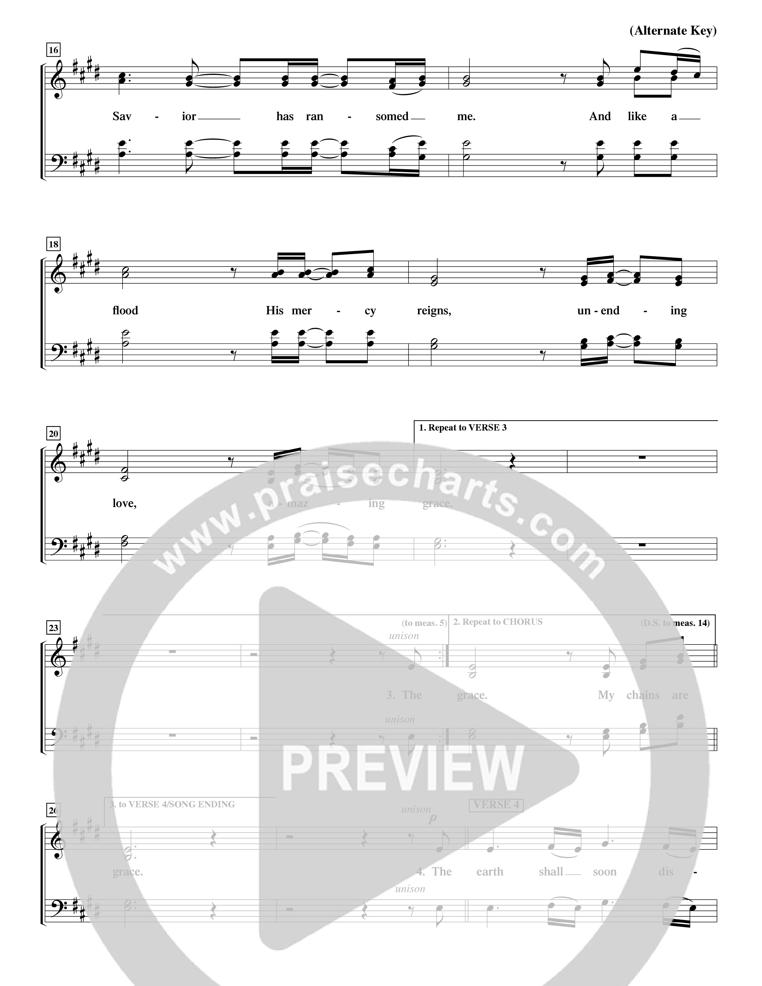 Amazing Grace (My Chains Are Gone) (Choral Anthem SATB) Choir Sheet (SATB) (Word Music Choral / Orch. David Winkler)