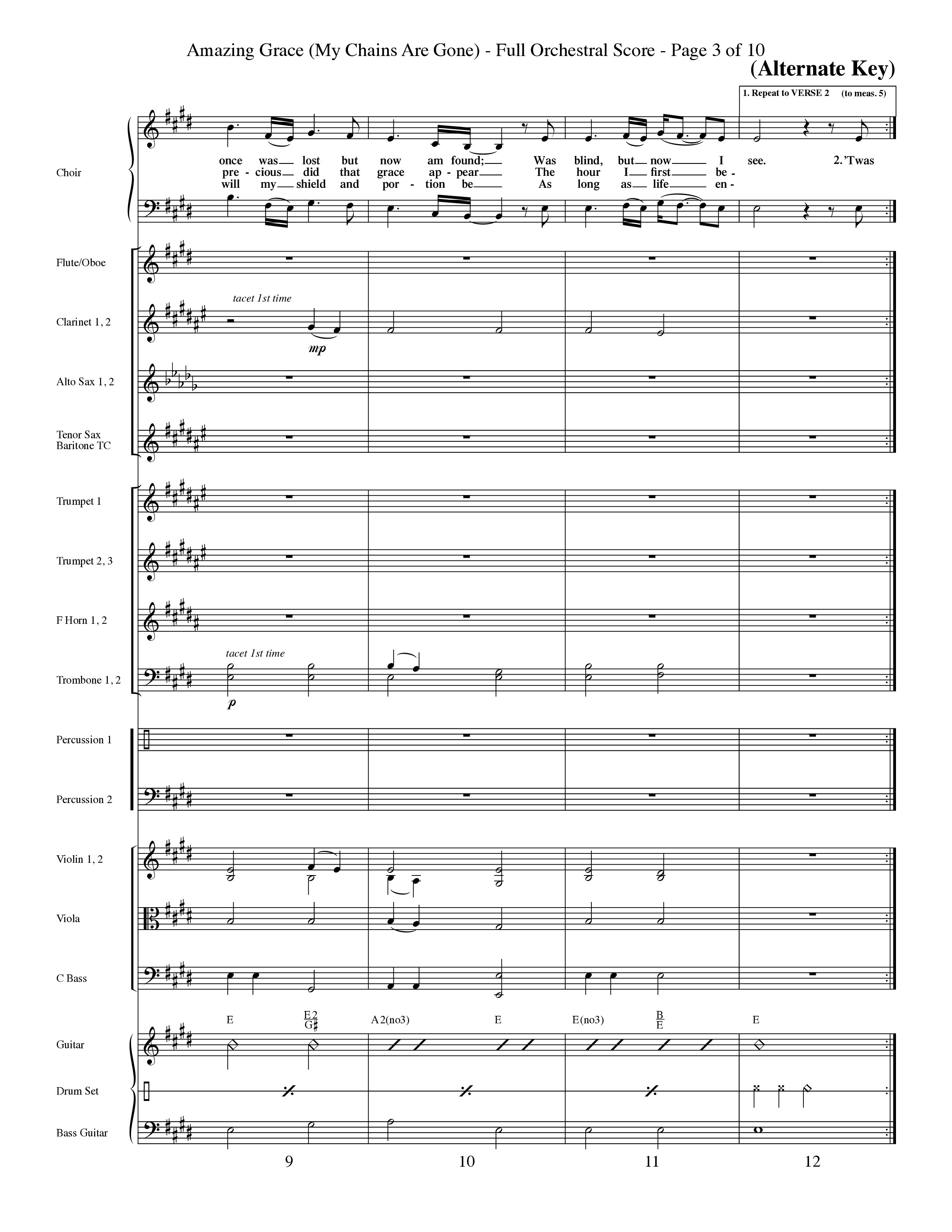 Amazing Grace (My Chains Are Gone) (Choral Anthem SATB) Conductor's Score (Word Music Choral / Orch. David Winkler)