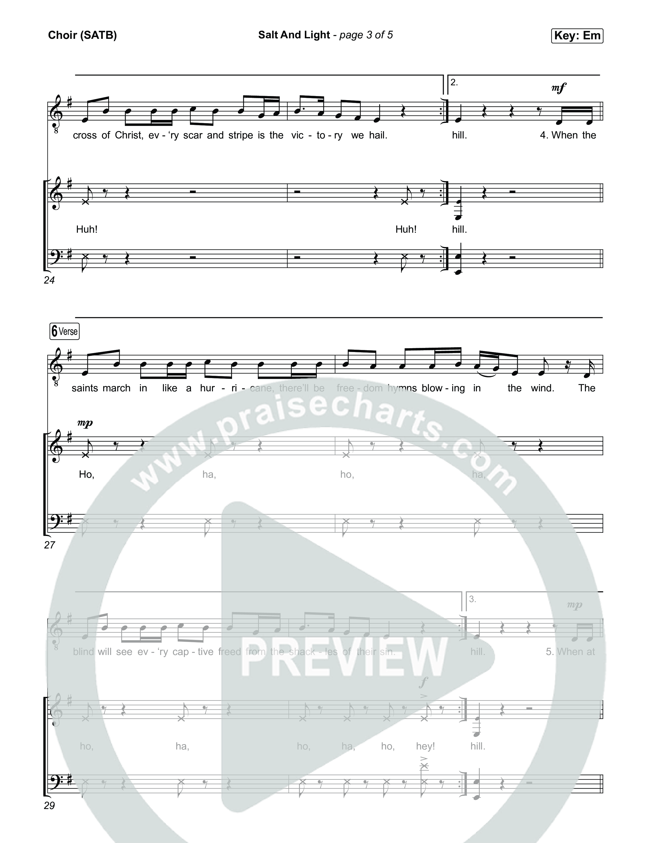 Salt And Light Choir Sheet (SATB) (Rend Collective)