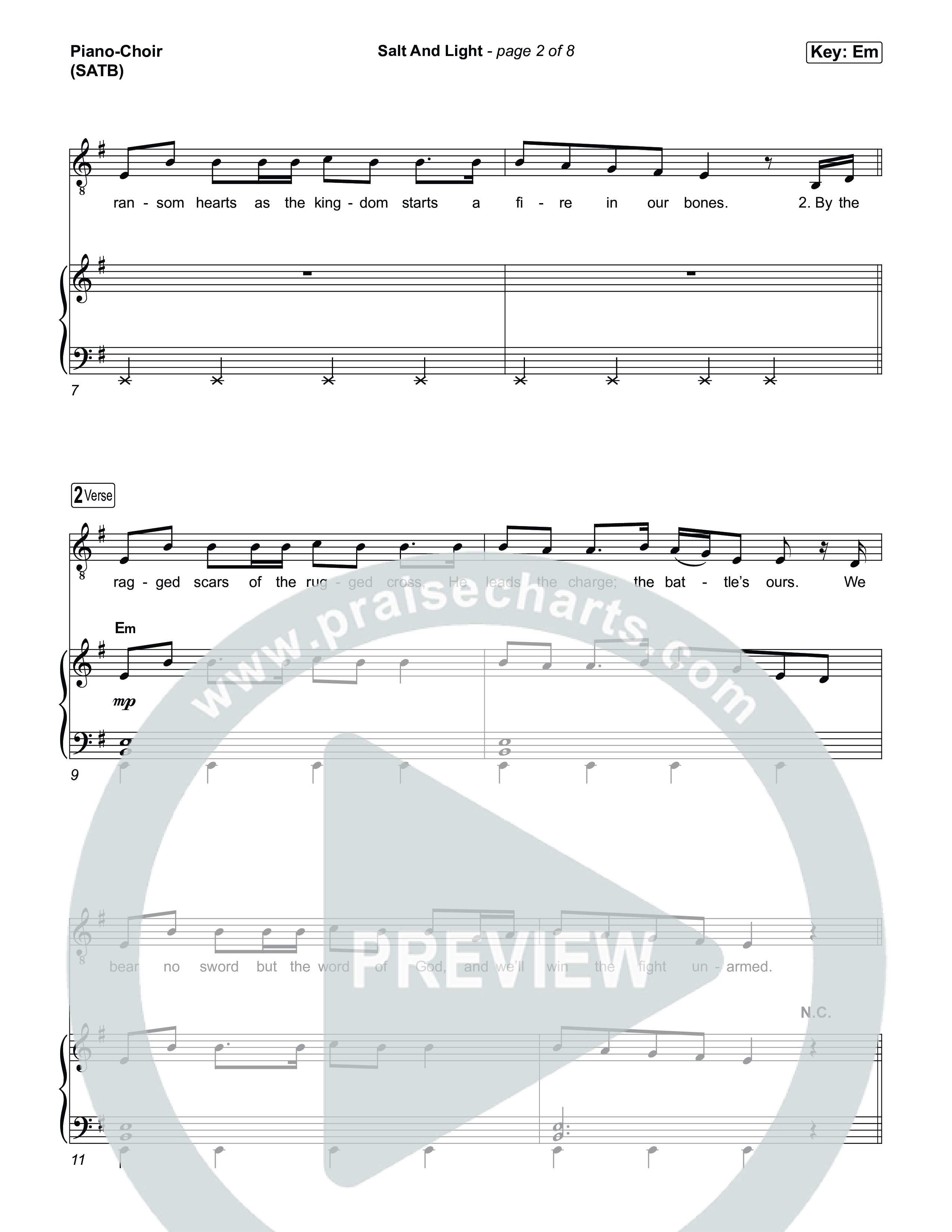 Salt And Light Piano/Vocal Pack (Rend Collective)