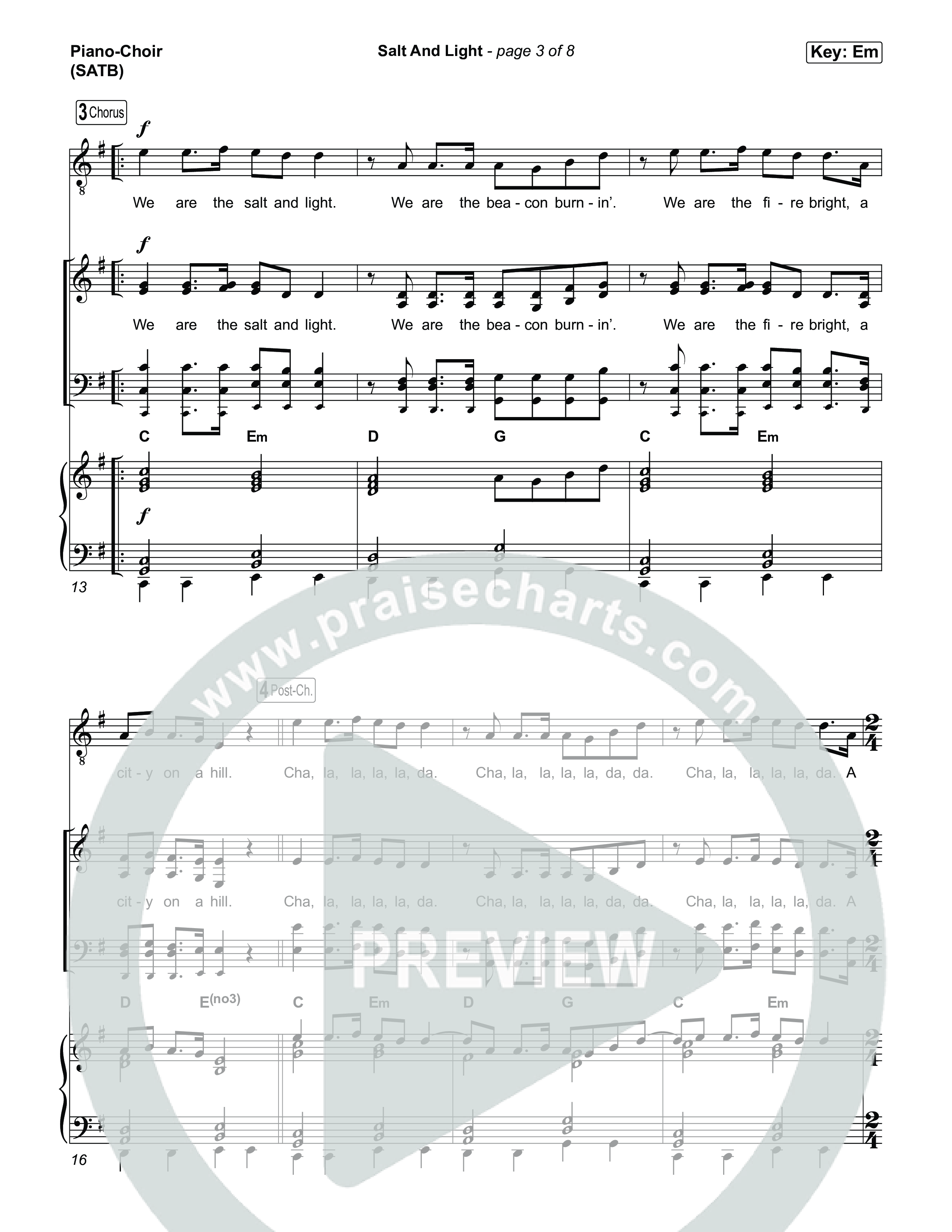 Salt And Light Piano/Vocal Pack (Rend Collective)