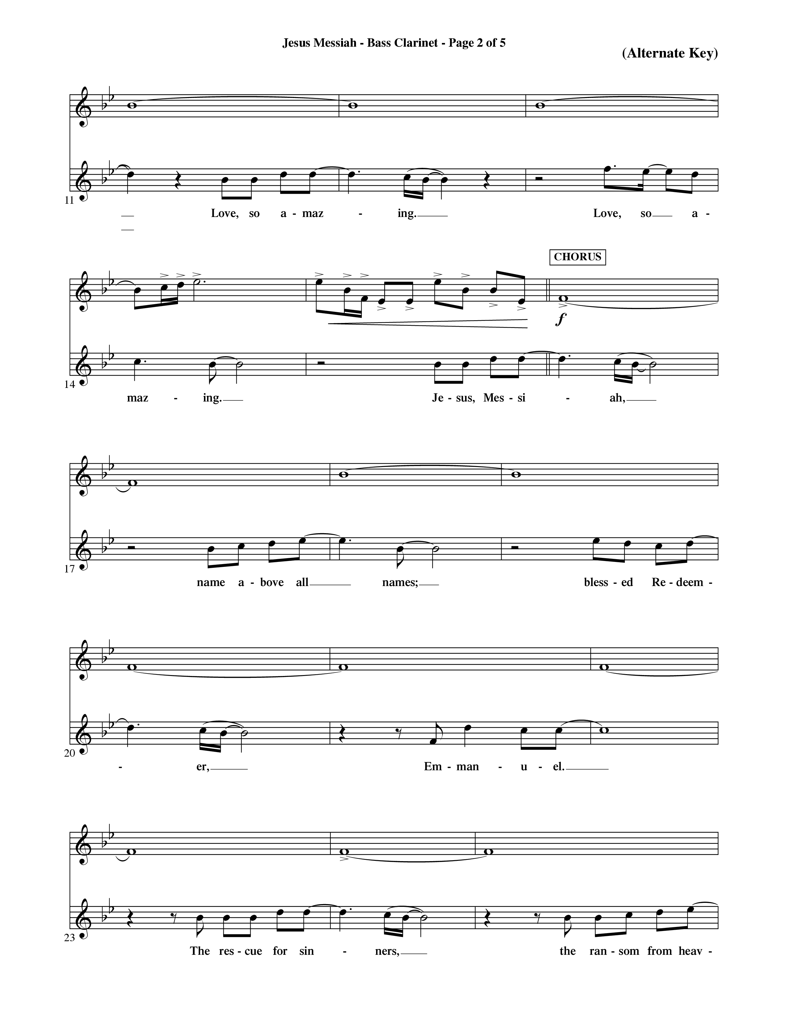 Jesus Messiah (Choral Anthem SATB) Bass Clarinet (Word Music Choral / Orch. Ric Domenico)