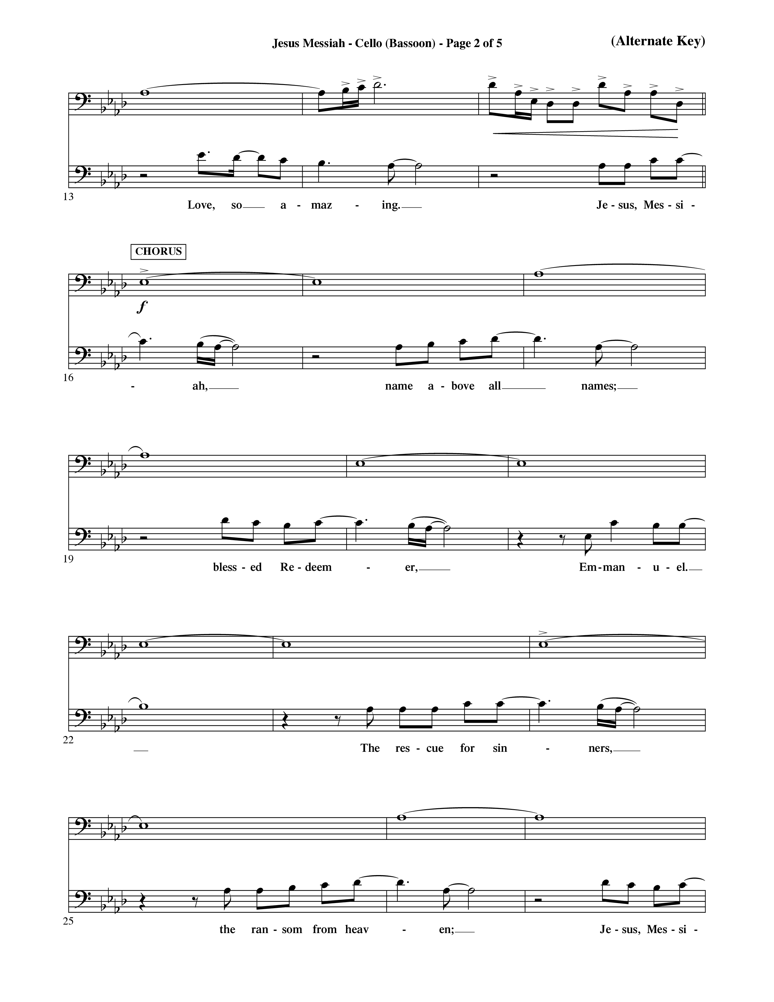 Jesus Messiah (Choral Anthem SATB) Cello (Word Music Choral / Orch. Ric Domenico)