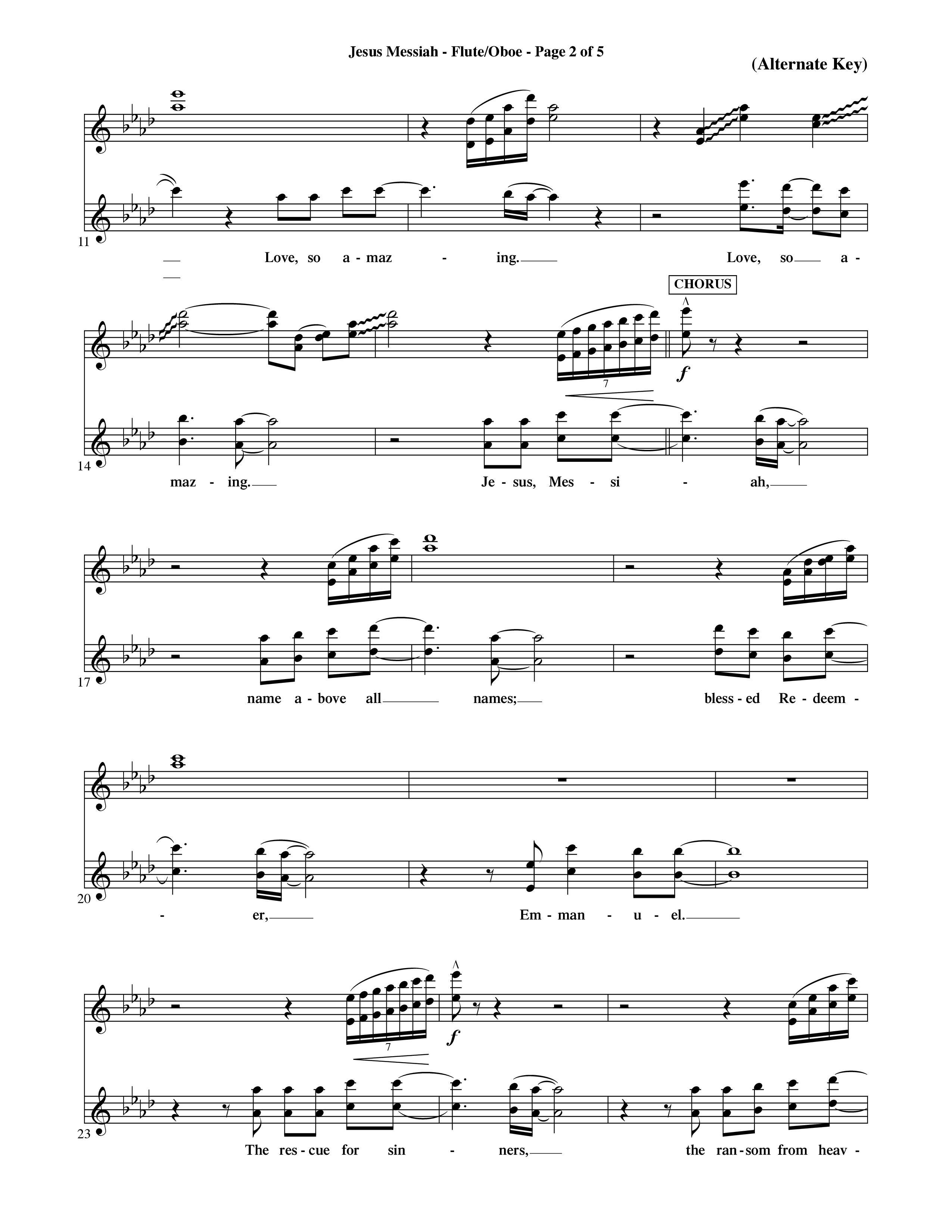 Jesus Messiah (Choral Anthem SATB) Flute/Oboe (Word Music Choral / Orch. Ric Domenico)