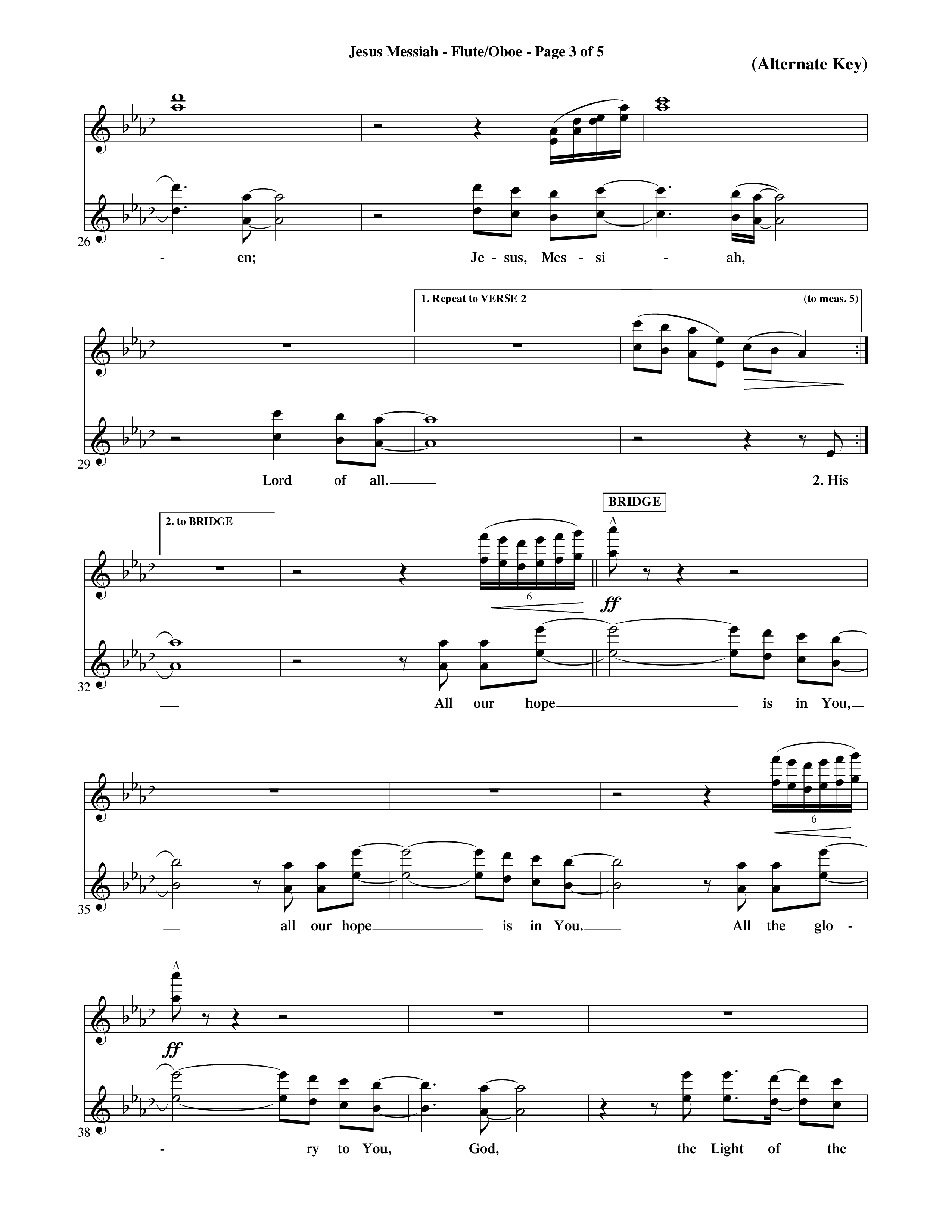 Jesus Messiah (Choral Anthem SATB) Flute/Oboe (Word Music Choral / Orch. Ric Domenico)
