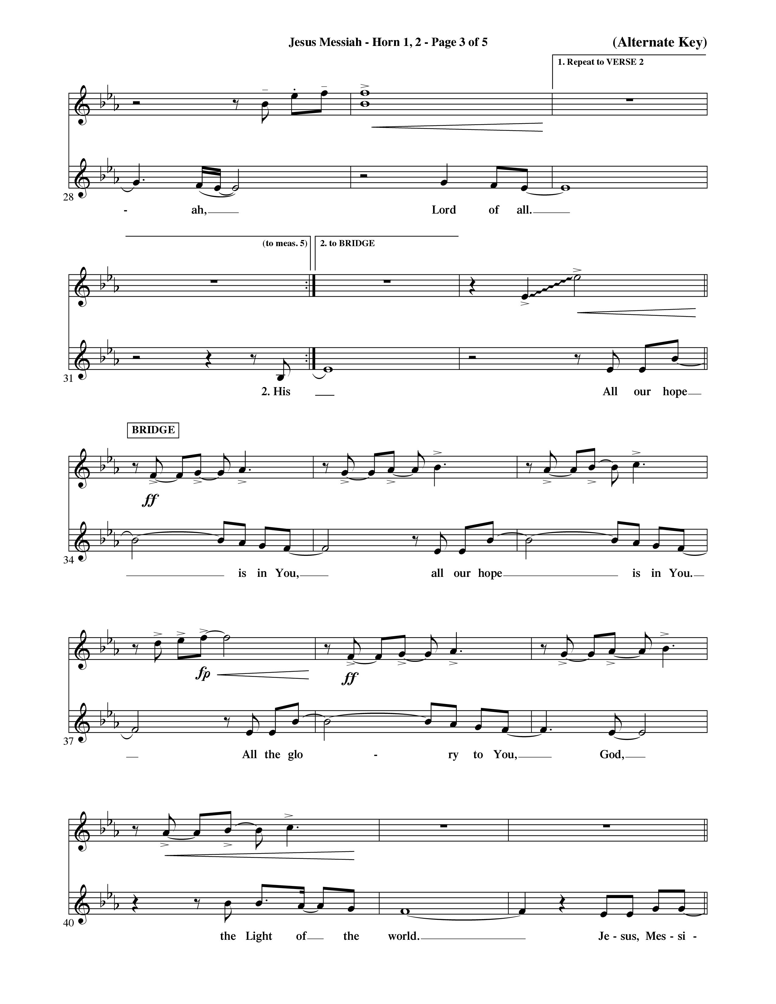 Jesus Messiah (Choral Anthem SATB) French Horn (Word Music Choral / Orch. Ric Domenico)