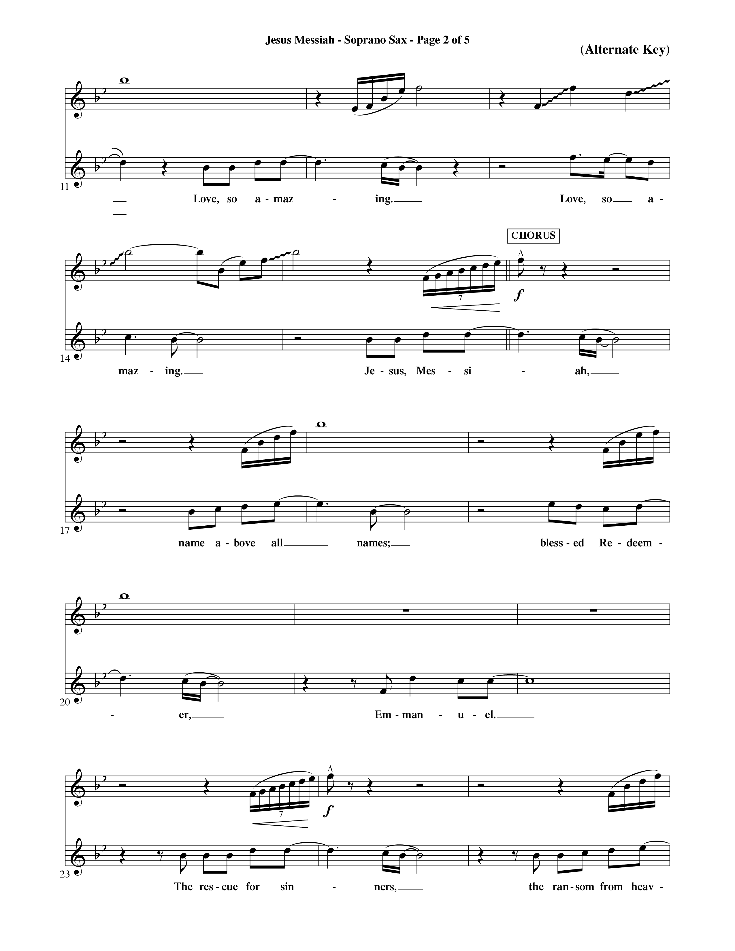 Jesus Messiah (Choral Anthem SATB) Saxophone (Word Music Choral / Orch. Ric Domenico)