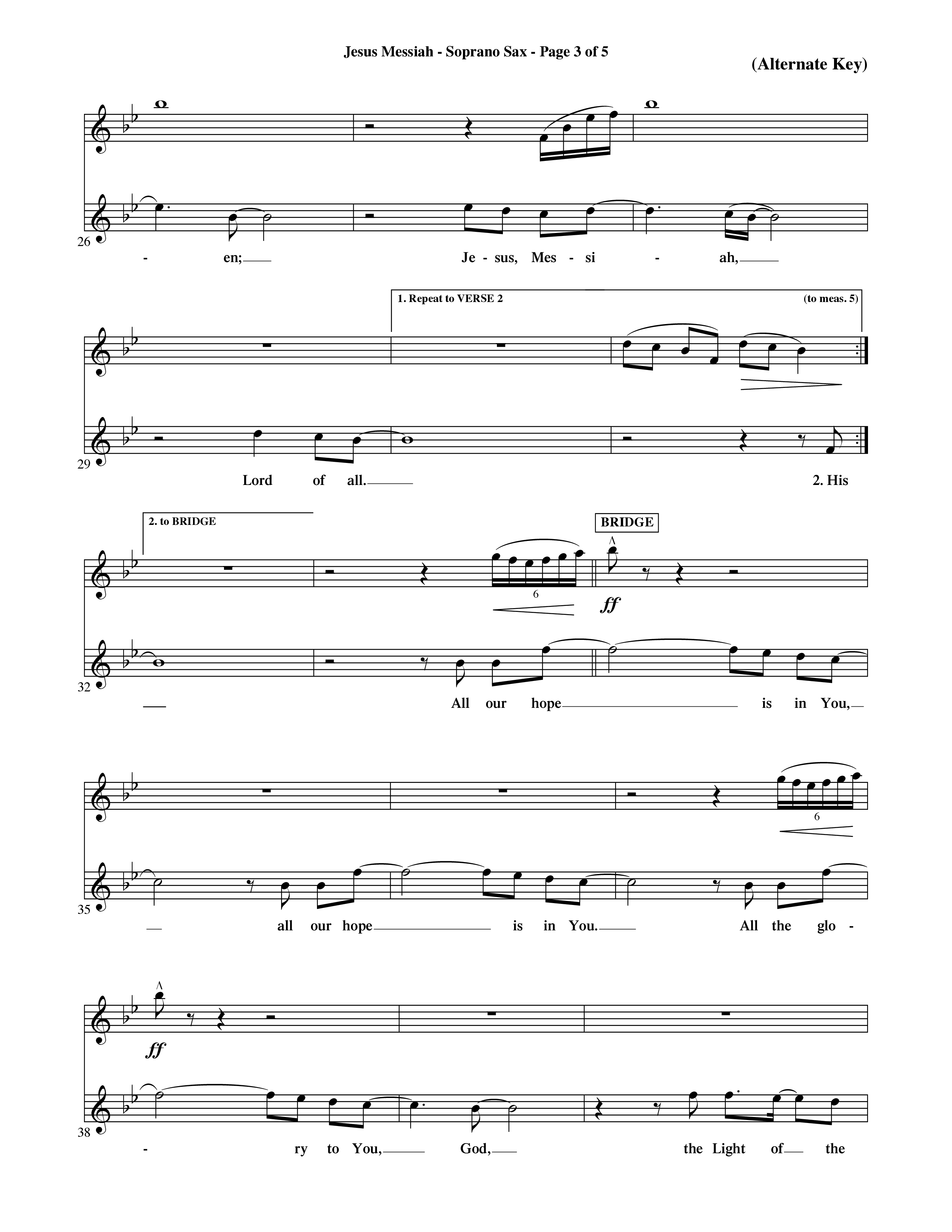Jesus Messiah (Choral Anthem SATB) Saxophone (Word Music Choral / Orch. Ric Domenico)