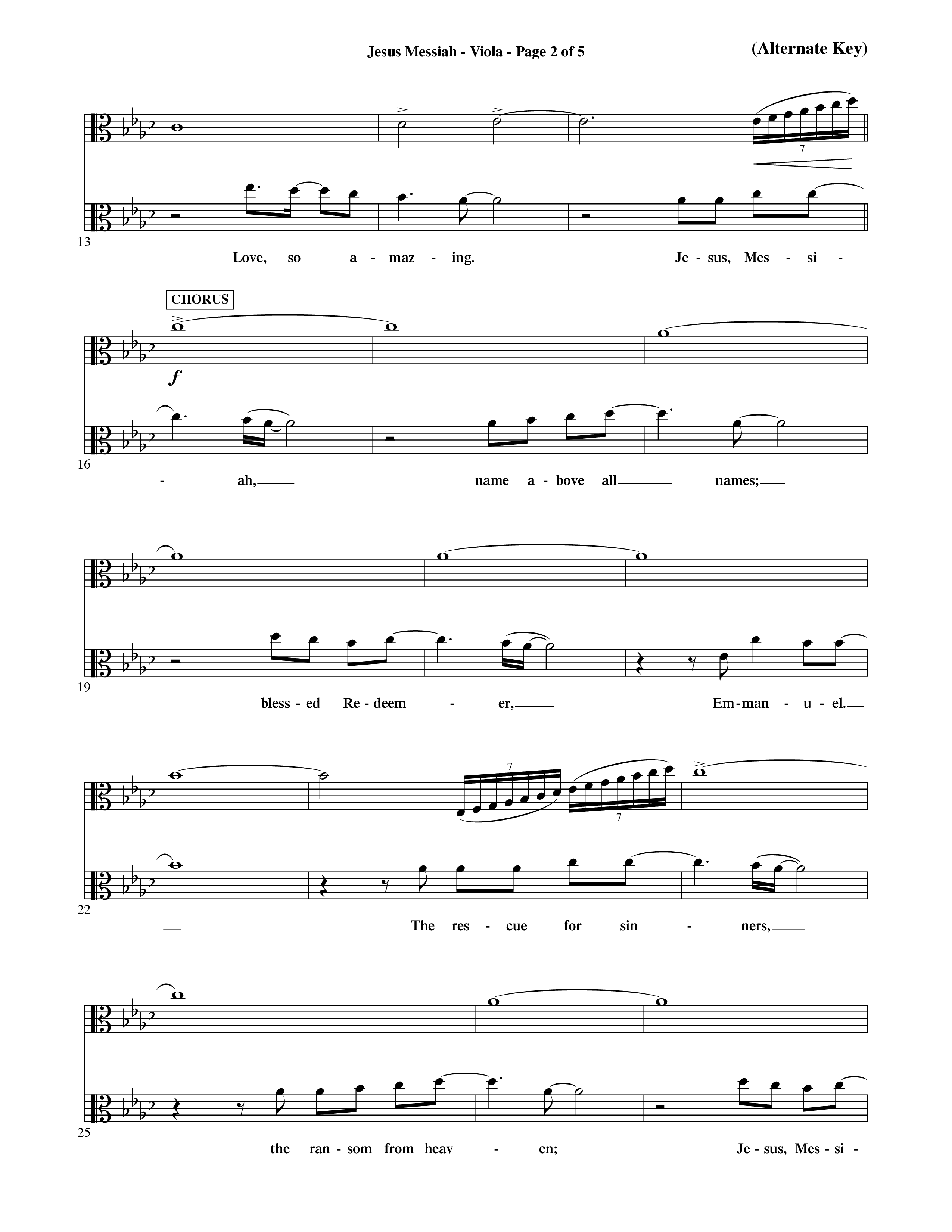 Jesus Messiah (Choral Anthem SATB) Viola (Word Music Choral / Orch. Ric Domenico)