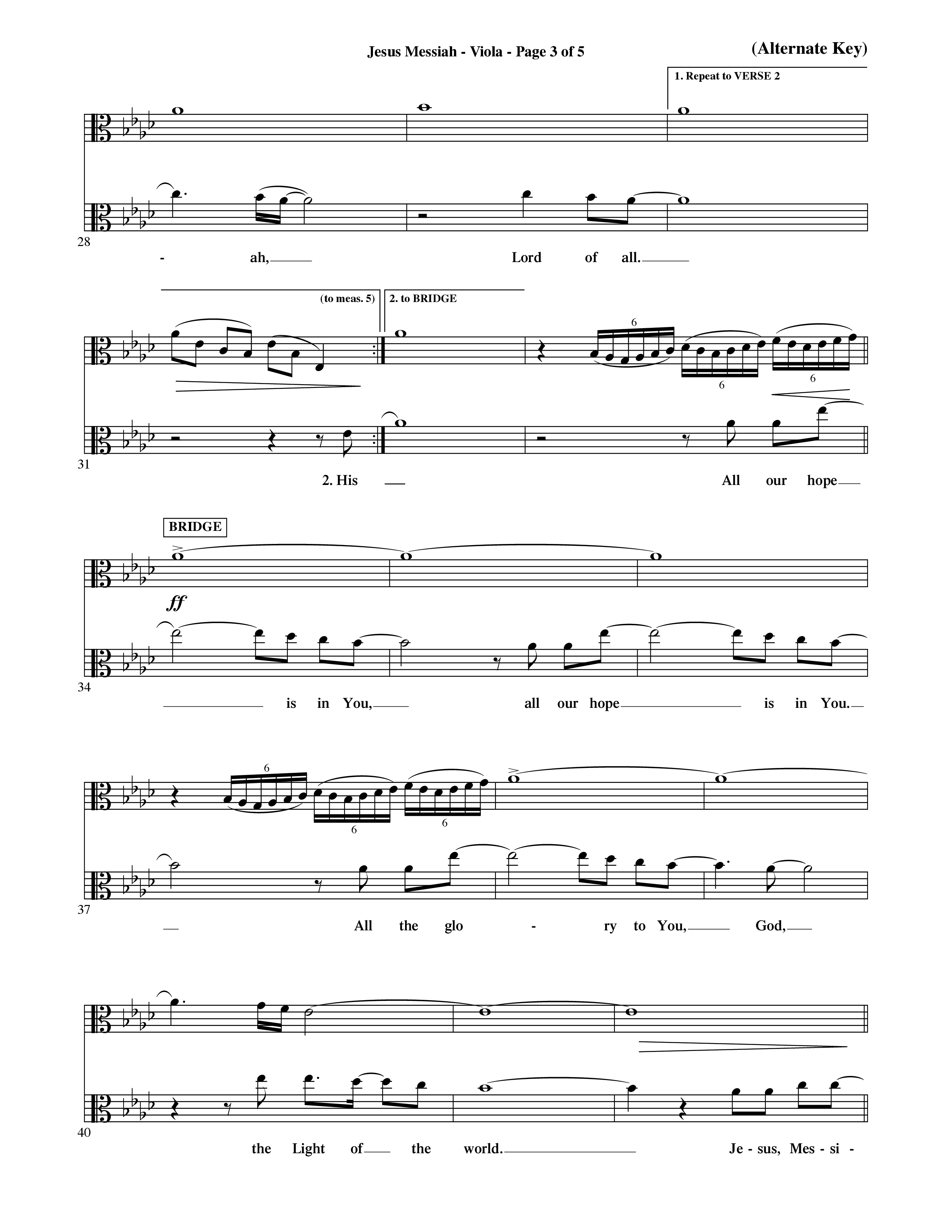 Jesus Messiah (Choral Anthem SATB) Viola (Word Music Choral / Orch. Ric Domenico)