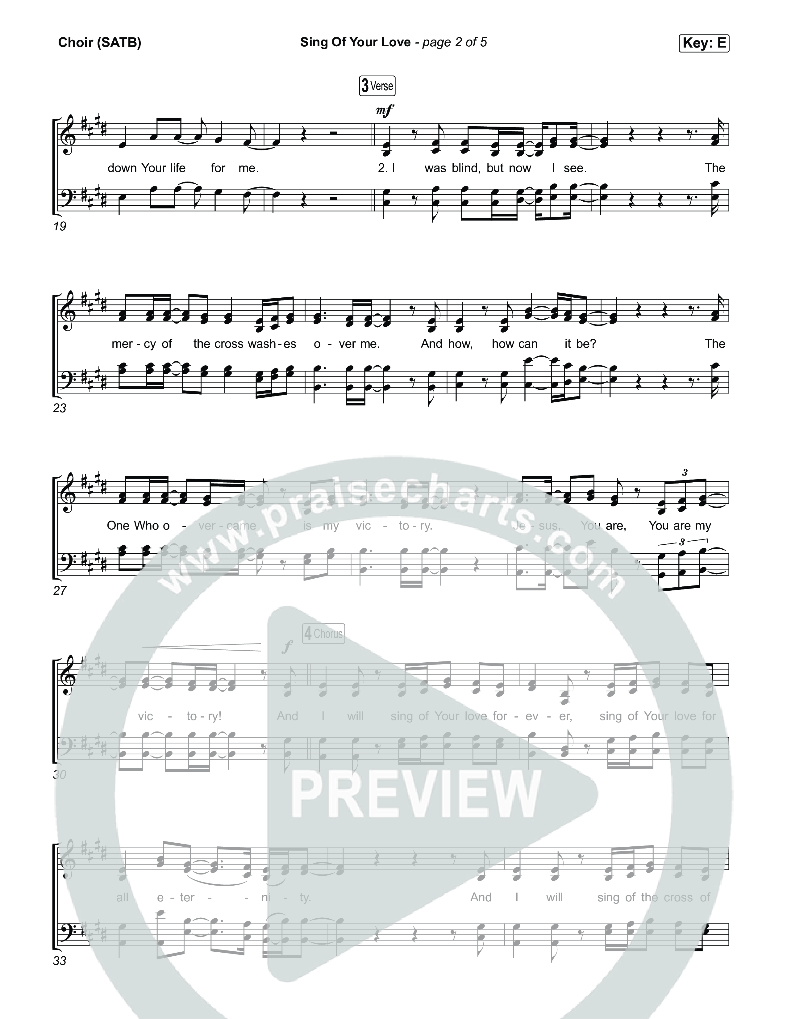 Sing Of Your Love Choir Sheet (SATB) (Garett & Kate)