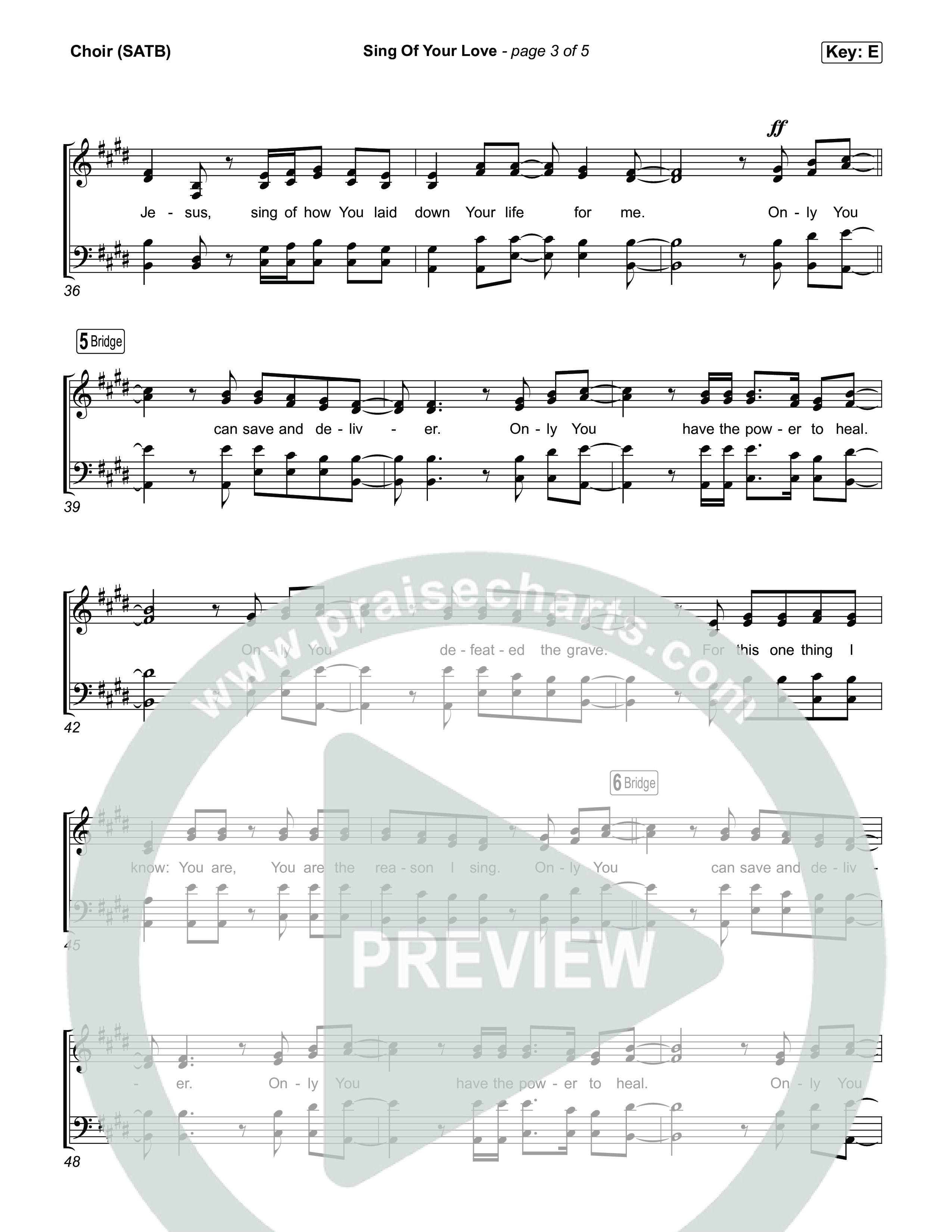 Sing Of Your Love Choir Sheet (SATB) (Garett & Kate)