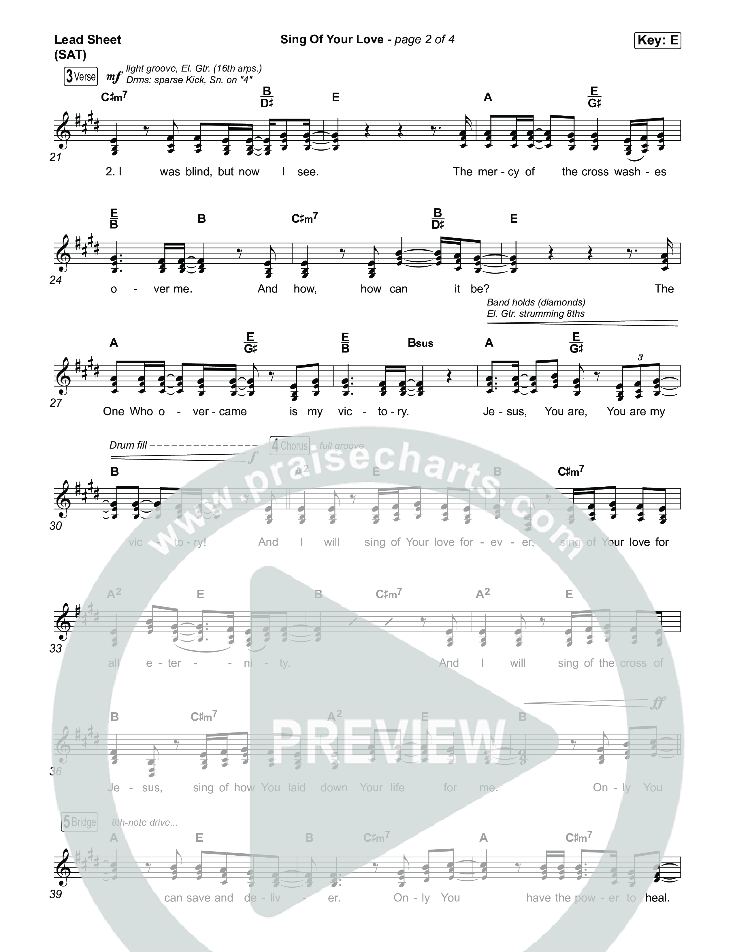 Sing Of Your Love Lead Sheet (SAT) (Garett & Kate)