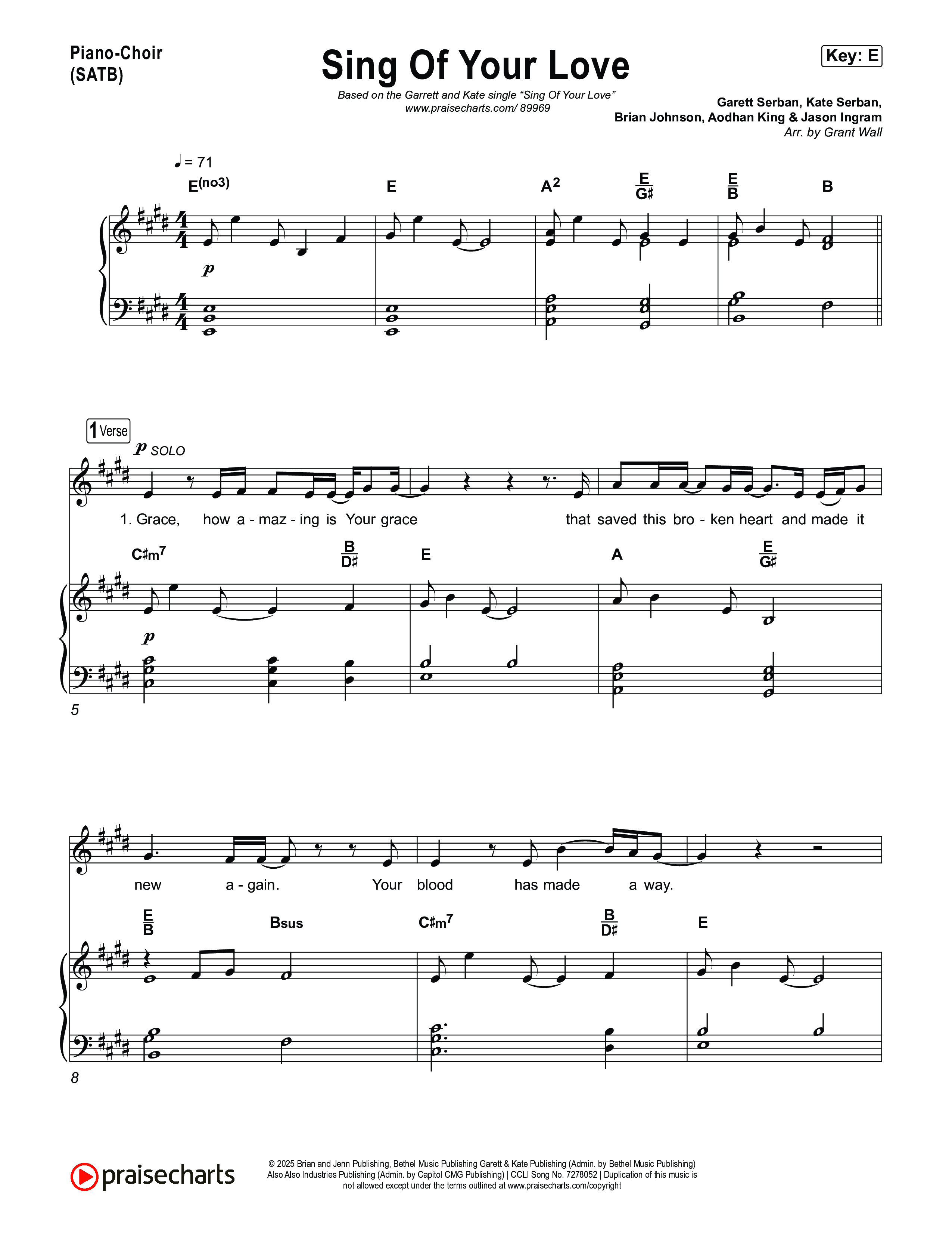 Sing Of Your Love Piano/Vocal Pack (Garett & Kate)