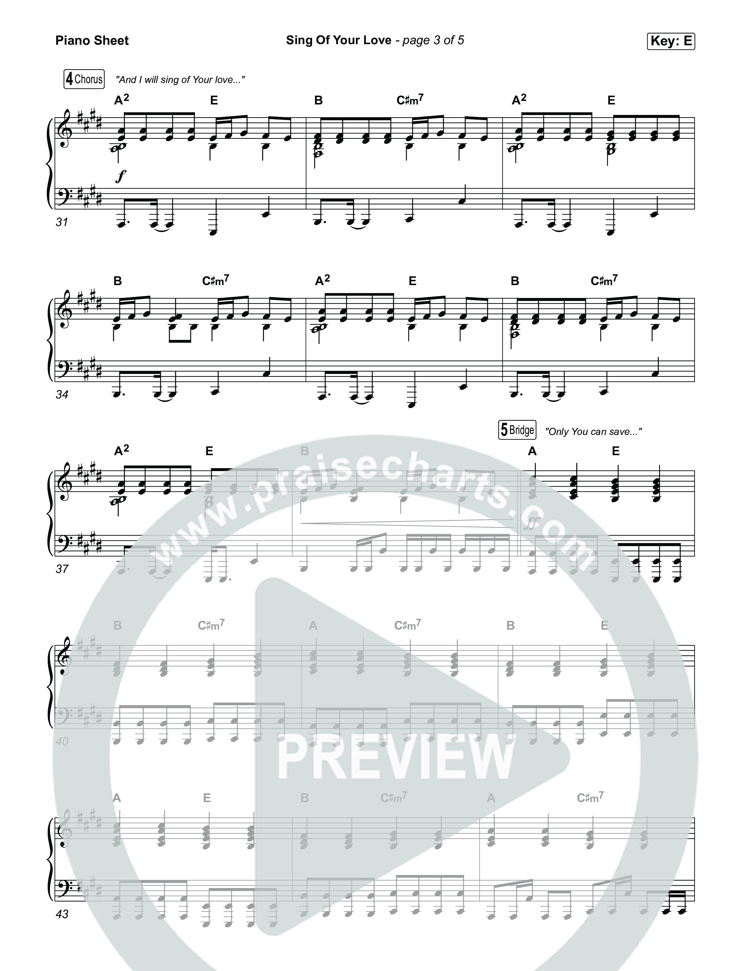 Sing Of Your Love Piano Sheet (Garett & Kate)