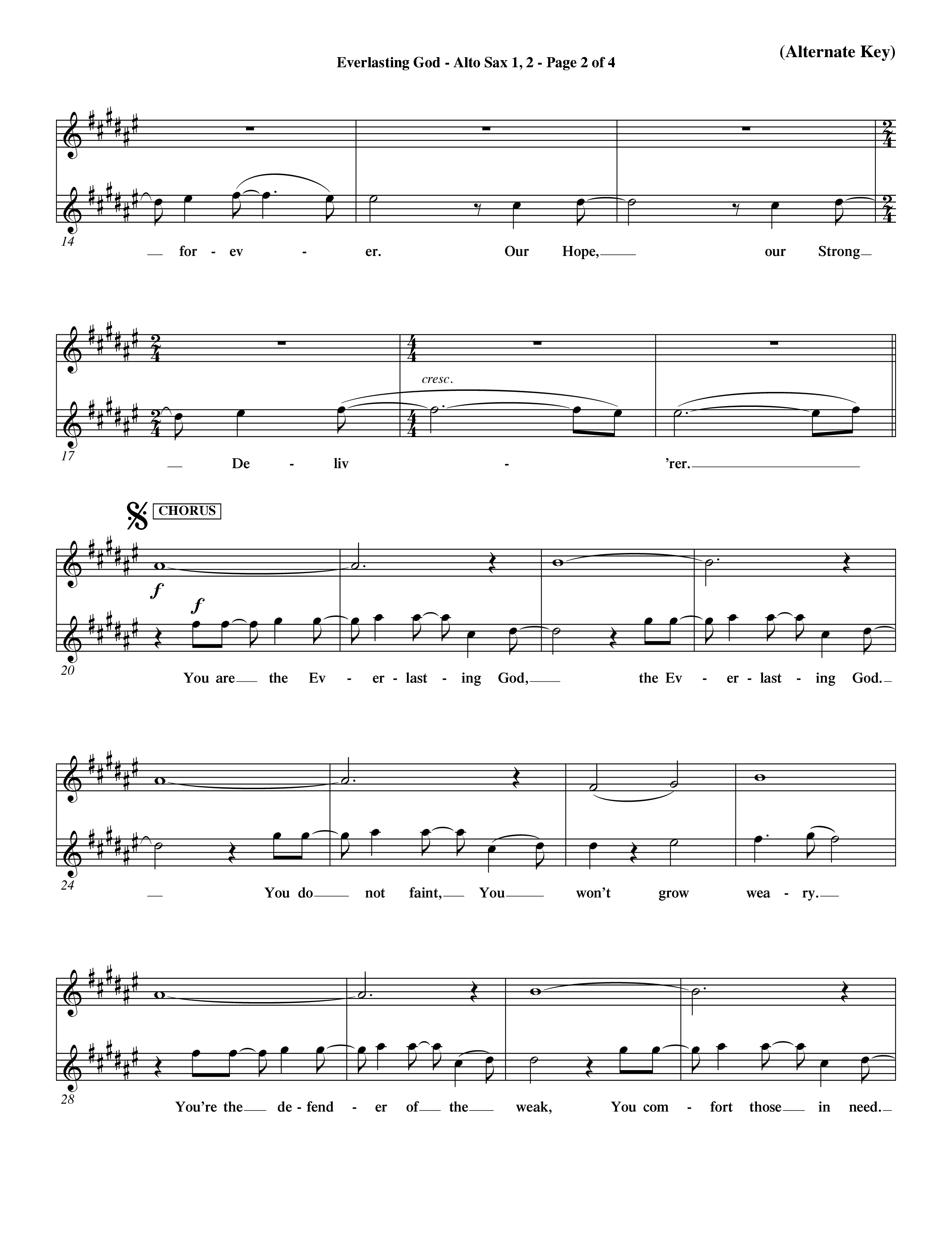 Everlasting God (Choral Anthem SATB) Alto Sax 1/2 (Word Music Choral / Orch. Dave Williamson)