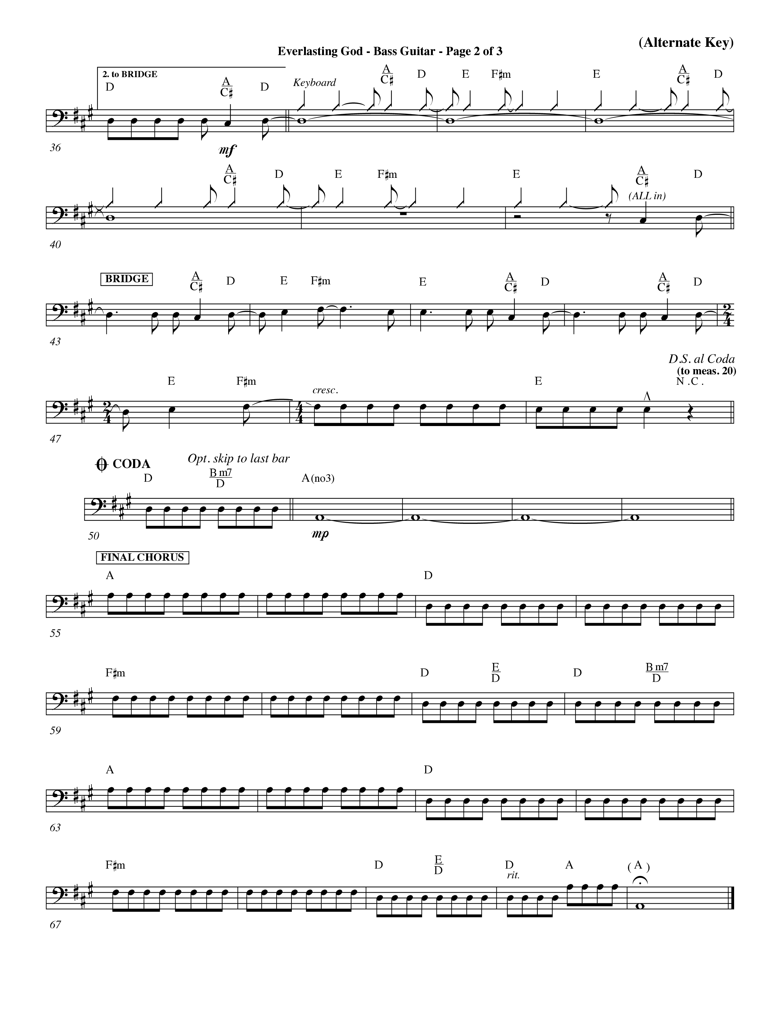 Everlasting God (Choral Anthem SATB) Bass Guitar (Word Music Choral / Orch. Dave Williamson)